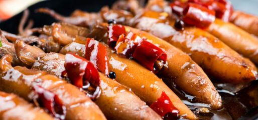 Asian cuisine braised squid