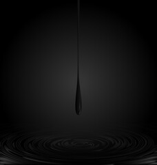 black colored background image circles and falling drop