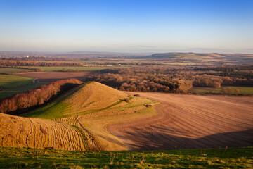 Fototapeta na wymiar Looking out from Cley Hill across Warminster, Wiltshire