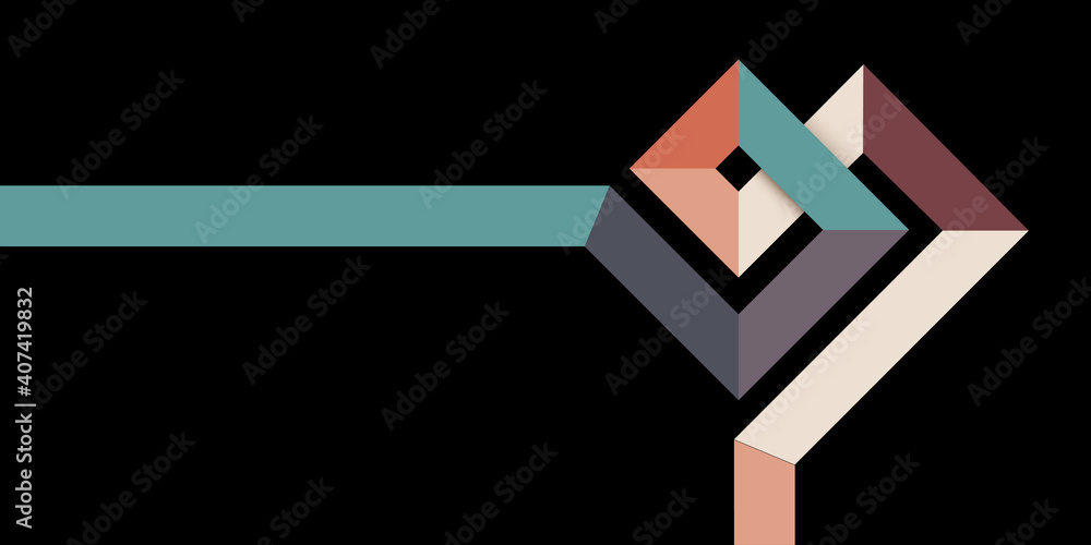 Poster abstract simple retro style banner design with lines on black, stylish minimal template design for h
