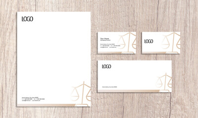 stationery design template for law justice and attorney