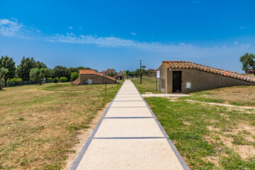 The Etruscan necropolis of Monterozzi is a world heritage site in Tarquinia, Italy.