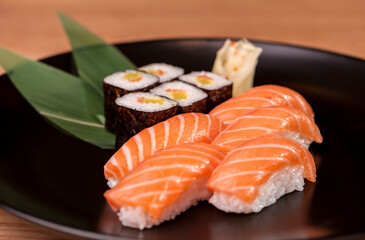 Japanese cuisine gourmet salmon sushi