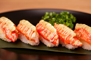 Japanese cuisine gourmet salmon sushi