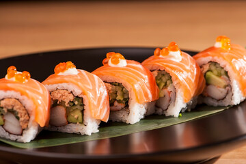 Japanese cuisine Salmon Sushi Roll
