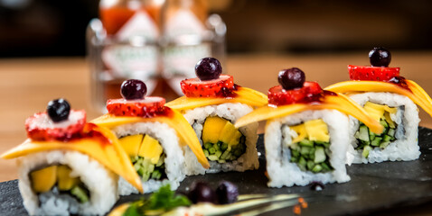 Strawberry Blueberry Sushi