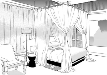 漫画風ペン画イラスト 店舗 ホテル Wall Mural Wallpaper Murals Haikeisouko