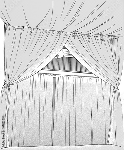 漫画風ペン画イラスト 店舗 ホテル Wall Mural Wallpaper Murals Haikeisouko