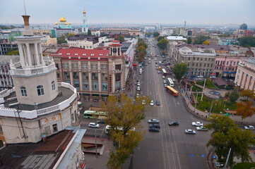 Rostov-on-Don - view of Budennovsky Prospect, Central Department Store (TSUM) and Cathedral. 