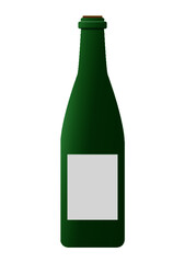Weinflasche mit Etikett grün