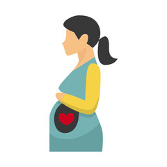 Mothers Day Pregnant Icon. Vector Design Illustration Sign.