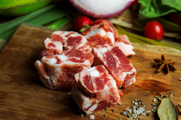 Good quality raw beef cubes