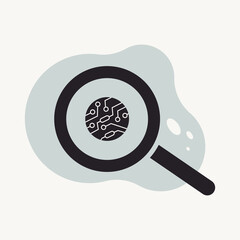 Magnifying glass and circuit board icon vector illustration