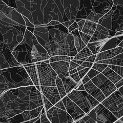 Nimes, France dark vector art map