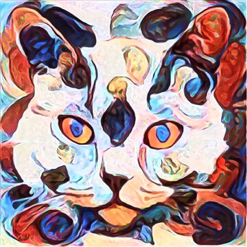 Abstract Cat Painting © Ася Лысогорская