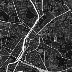 LeMans, France dark vector art map