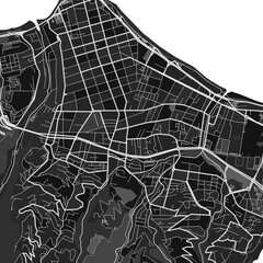 Saint-Denis, France dark vector art map