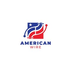 American Wire Logo Design Vector