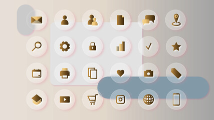 glass icons for the website