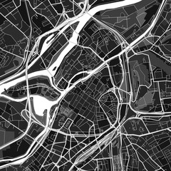 Metz, France dark vector art map