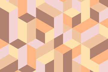 Abstract isometric color blocks background. 3d vector illustration. Modern flat isometric background.