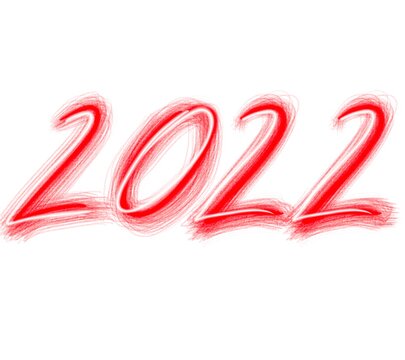 Bright image of two thousand twenty-two year. Digital symbols of the year 2022