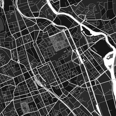 Nancy, France dark vector art map