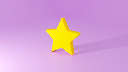 3D gold start with purple background
