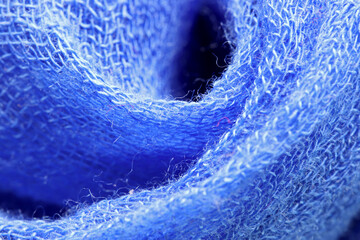 close-up of blue fabric texture background