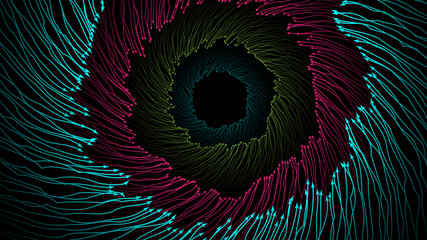 Abstract infinite tunnel of arrows background illustration.