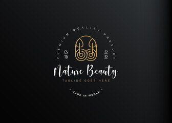 Hill and tree logo design. Vector illustration of abstract hill and tree monoline design. Vintage logo design vector line icon template