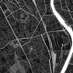 Vitry-sur-Seine, France dark vector art map