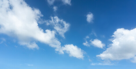 Naklejka na ściany i meble Outdoor high definition blue sky and white clouds background material