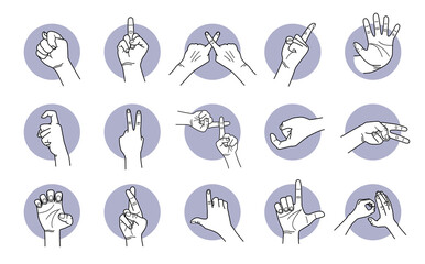 Rude and offensive hand gestures and fingers. Vector illustrations of vulgar, insulting, and disrespectful hand poses and signs.