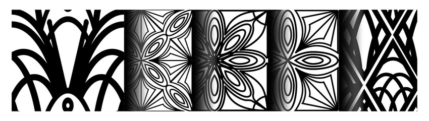 set of seamless floral patterns in art deco style. perfect for printing, fabric. print, corporate identity.