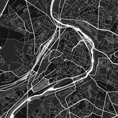 Poitiers, France dark vector art map