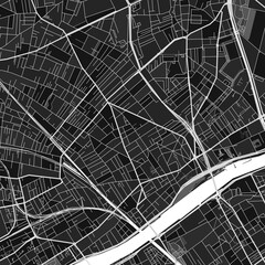 Asnieres-sur-Seine, France dark vector art map