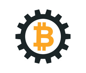 Blockchain Bitcoin Icon flat icon design. The concept of economics and digital money for web page and mobile.