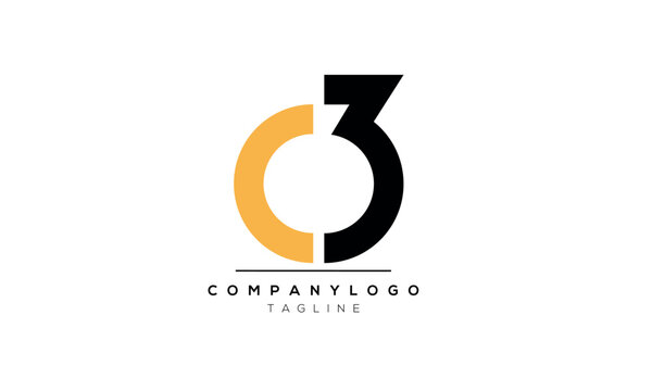 Abstract Letter Initial C3,3C Vector Logo Design Template