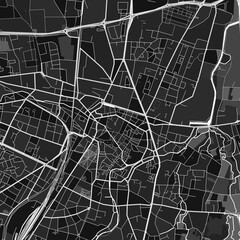 Colmar, France dark vector art map - obrazy, fototapety, plakaty