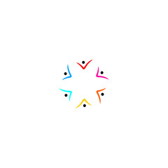People together sign, symbol, artwork, logo isolated on white