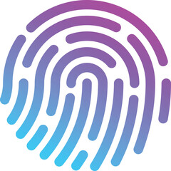 Fingerprint icon in gradient color style.