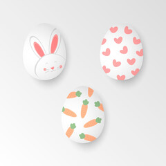 easter eggs collection, cute design of easter eggs vector illustration