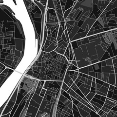 Valence, France dark vector art map