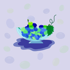 Vase with grapes - vector graphics