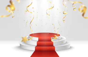 Fototapeta premium Vector illustration for award winners. Pedestal or platform for honoring prize winners.