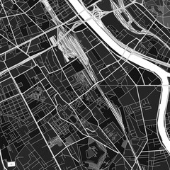 Ivry-sur-Seine, France dark vector art map