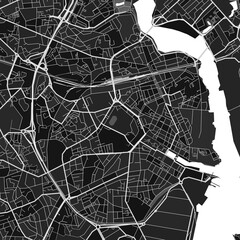Lorient, France dark vector art map