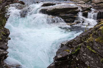 small river in mountains, Norway