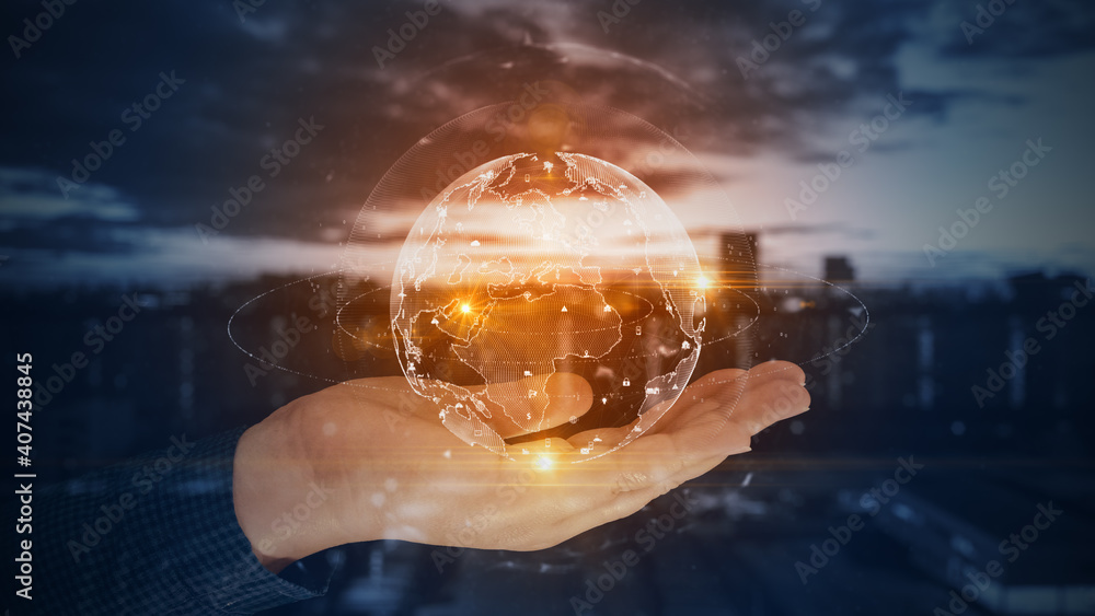 Poster global network data connection. technology digital data and cyber security concept. social network c